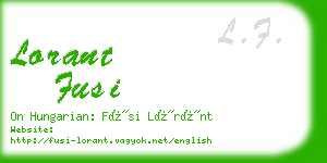 lorant fusi business card